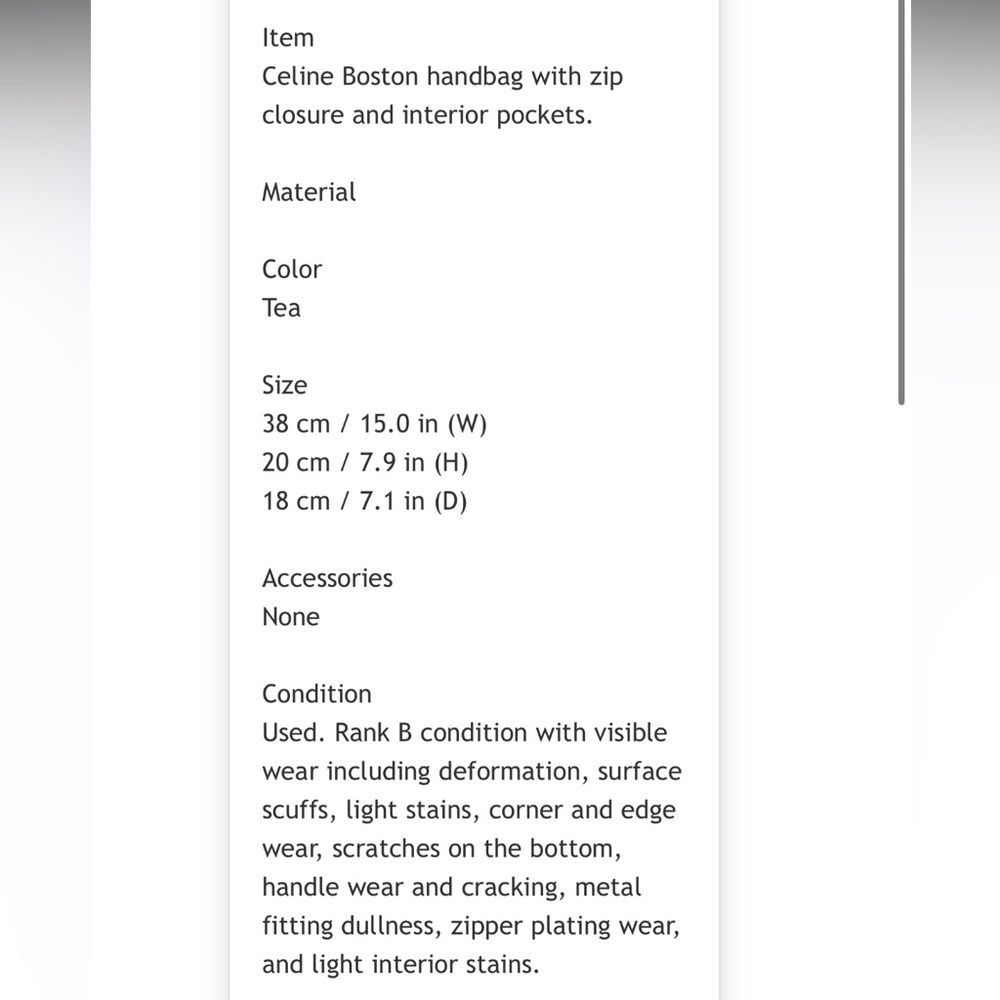 Celine Tea Leather Boston Handbag - Picture 10 of 10